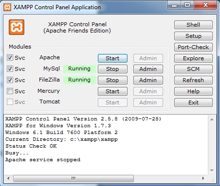 xammp console
